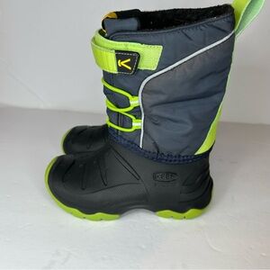 KEEN Kids' Lumi II Waterproof Insulated Lined Neon Green Snow Boots Size 11